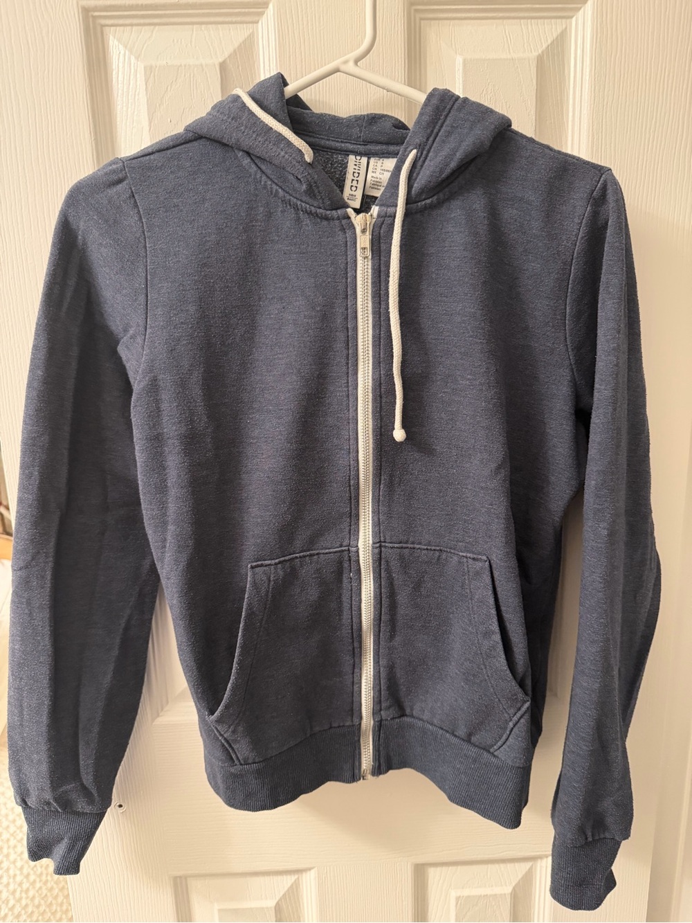 H&M Women’s Blue-Grey Zip-Up Hoodie Sweater - Size Small